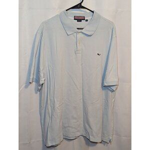 Vineyard Vines Polo Shirt Mens Size XXL Light Blue Short Sleeves Cotton Casual